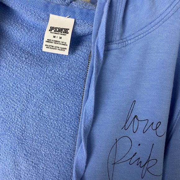 Light Blue VS Pink Zip Up Hoodie Jacket - Picture 9 of 9